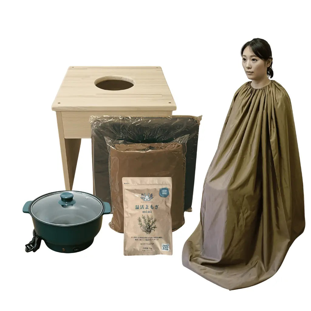 袖なしマント★国産ヒノキ椅子のよもぎ蒸しセット